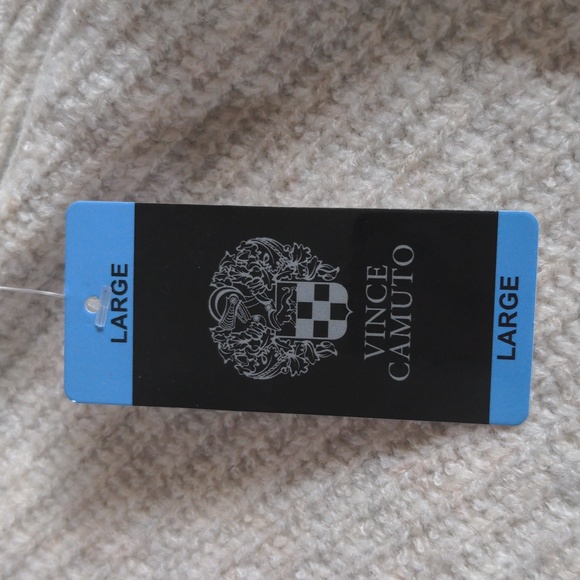 NWT Vince Camuto Sweater Vest Cream Knit Size L Soft Warm Acrylic Poly … - Picture 5 of 12